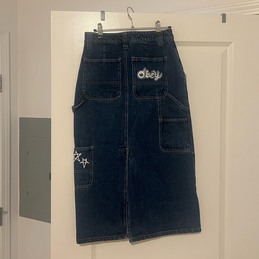 Obey Juniper Embroidered Denim Midi Skirt - Picture 5 of 6